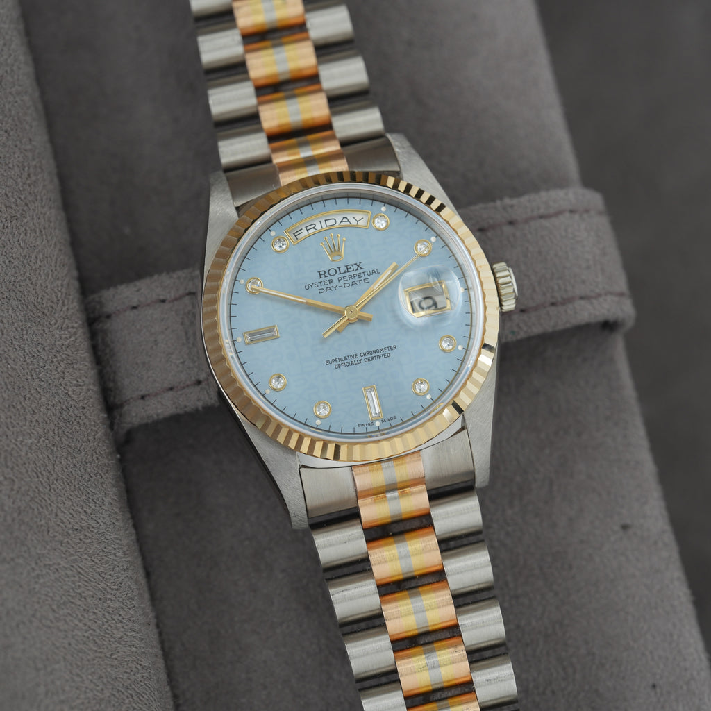 Rolex Day-Date 36 'Tridor' Box & Papiere Ref.18239 'MOP-Diamant-Jubilee Dial'