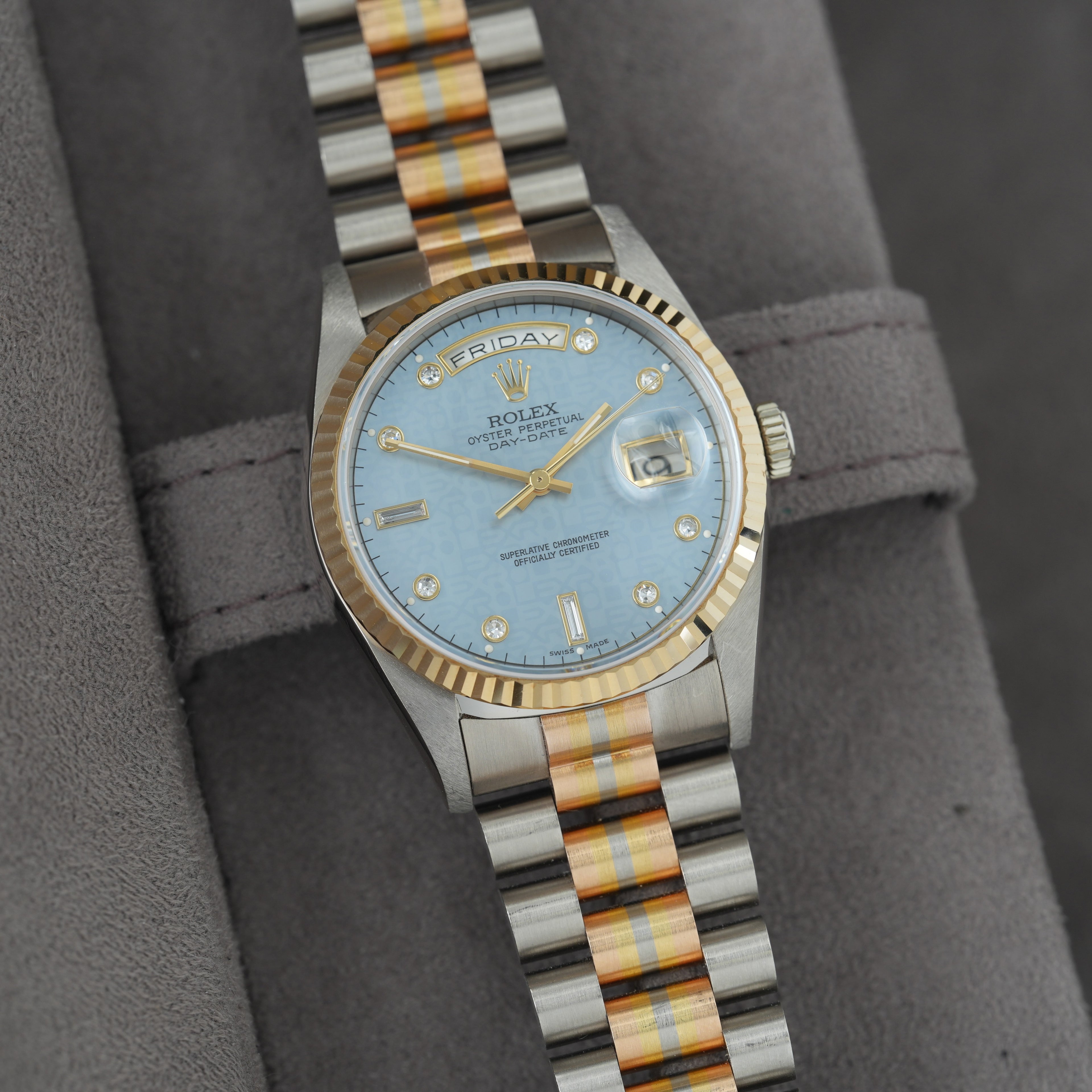 Rolex Day-Date 36 'Tridor' Box & Papiere Ref.18239 'MOP-Diamant-Jubilee Dial'