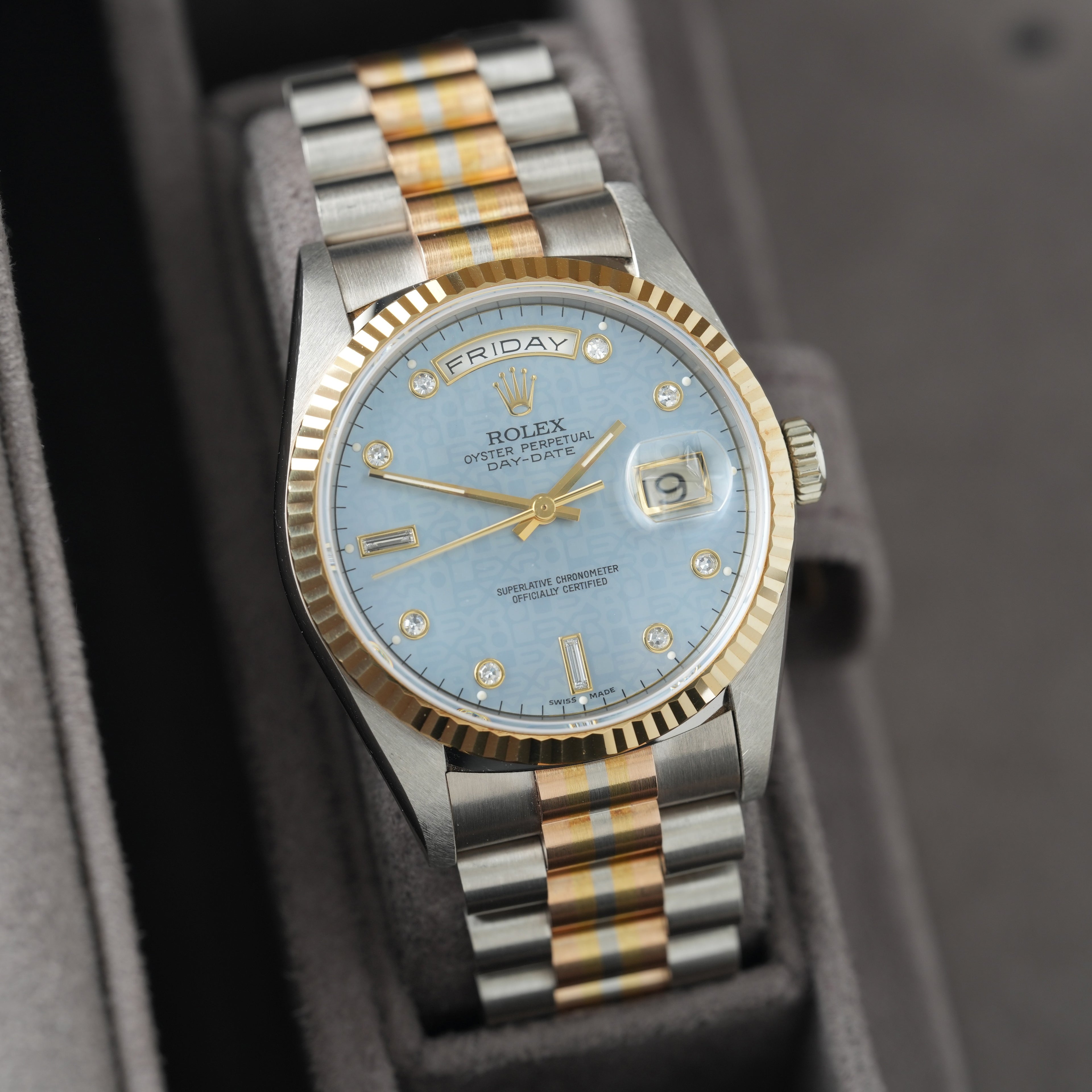Rolex Day-Date 36 'Tridor' Box & Papiere Ref.18239 'MOP-Diamant-Jubilee Dial'