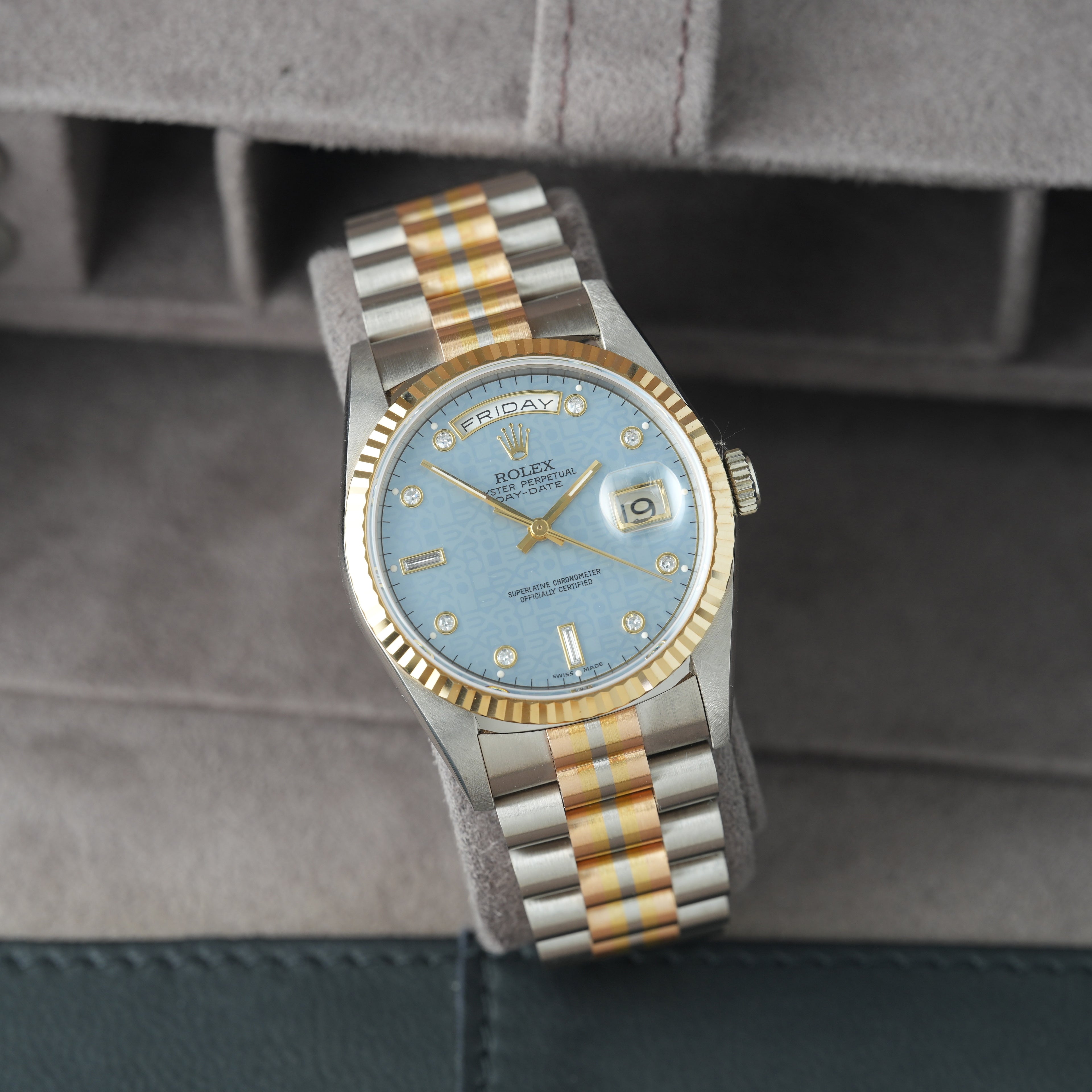 Rolex Day-Date 36 'Tridor' Box & Papiere Ref.18239 'MOP-Diamant-Jubilee Dial'