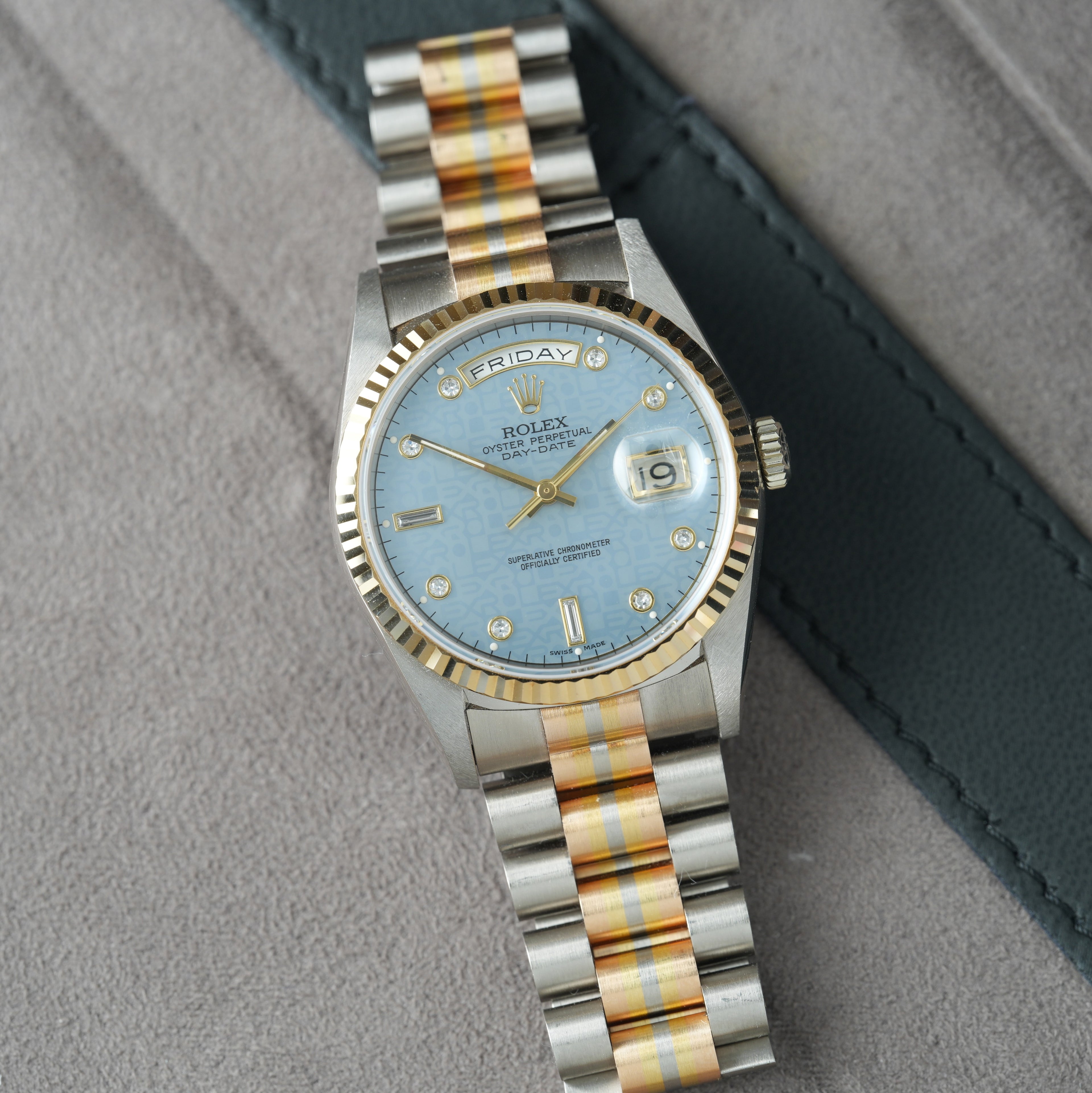 Rolex Day-Date 36 'Tridor' Box & Papiere Ref.18239 'MOP-Diamant-Jubilee Dial'
