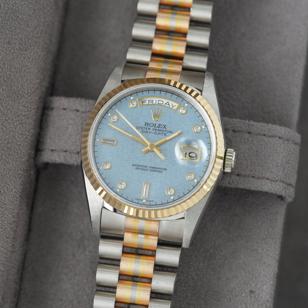 Rolex Day-Date 36 'Tridor' Box & Papiere Ref.18239 'MOP-Diamant-Jubilee Dial'