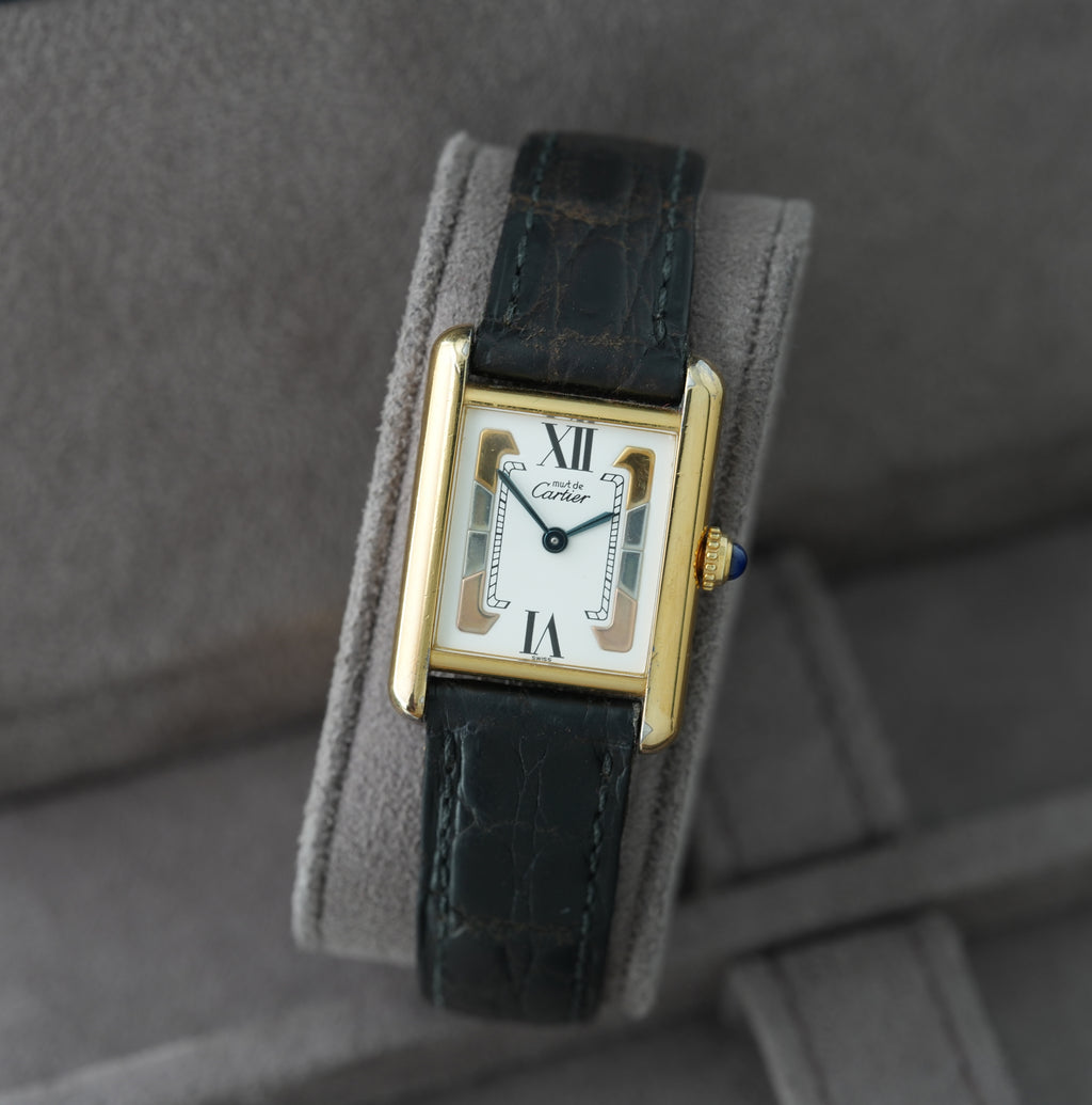 Cartier Tank Vermeil Ref. 5057001 20x28mm 'Trinity' Faltschließe