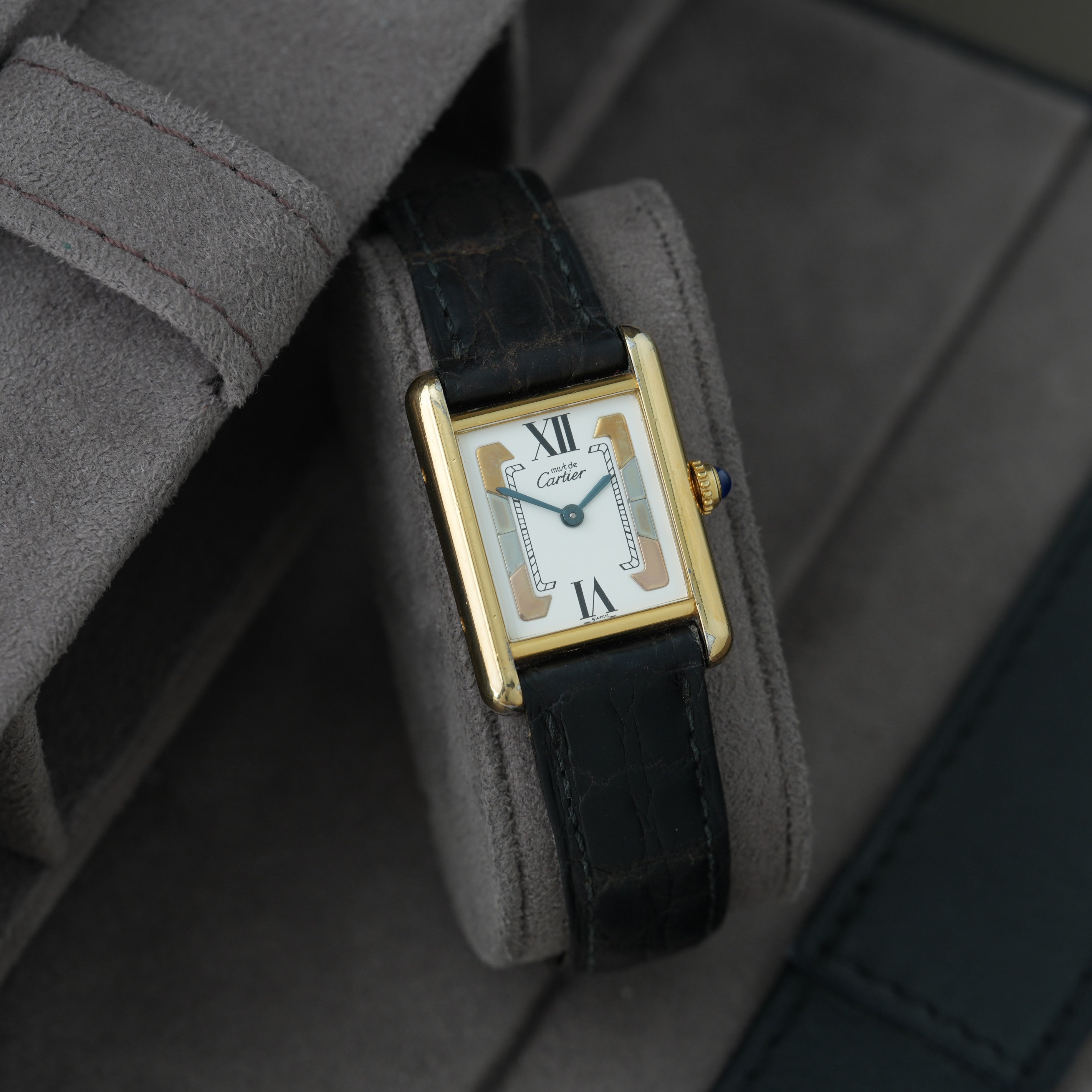 Cartier Tank Vermeil Ref. 5057001 20x28mm 'Trinity' Faltschließe