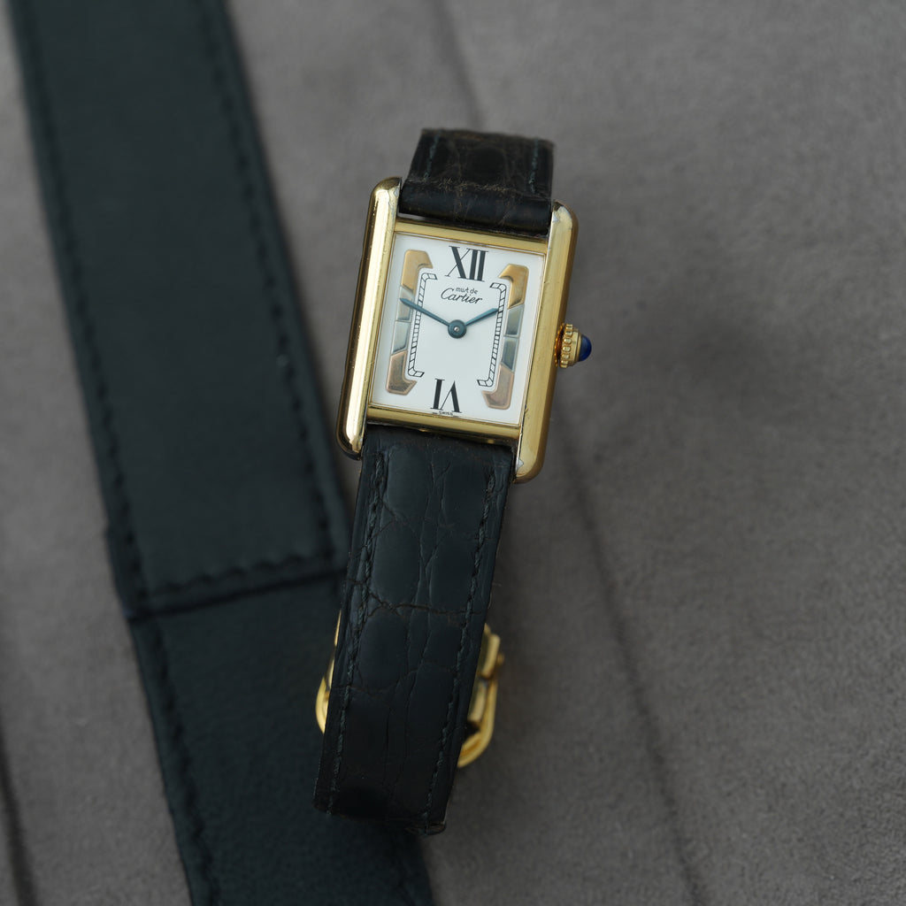 Cartier Tank Vermeil Ref. 5057001 20x28mm 'Trinity' Faltschließe